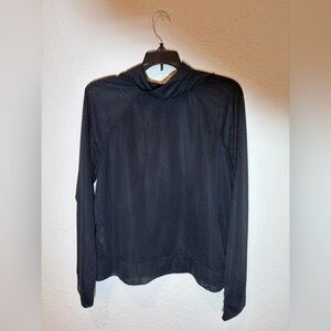 DKNY Black Mesh Long Sleeve Hoodie size M